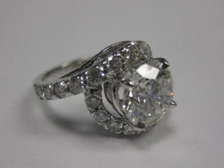 Custom Engagment For 2 Carat - 18kt White Gold Diamond Engagement Ring custom designed for 2 carat Round Brilliant. This design was made especially for one of our customers. Please contact us if you would like Blue Water Jewelers to design something similar for you!