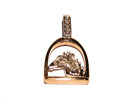 Horse Head Diamond Pendant - This design was made especially for one of our customers. Please contact us if you would like Blue Water Jewelers to design something similar for you!